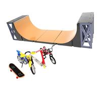Finger Skate Park Ultimate Half Pipe Ramp Set, Board m-ini Finger Toys, Skate Park Kit, Finger Skateboard Ramps Sets With Skateboard, Scooter, Motorcycle, Kids Children Finger Skater