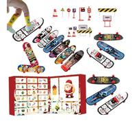 Finger Skateboard Christmas Advent | Small Funny Interactive Traffic Sign | Christmas Finger Skateboards,For Holidays Birthday Offices Home School