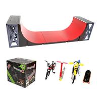 Finger Skateboard Deck Ramp Set - Parks Training Props Finger Toys | Mini Fingerboard Skate | Sport Toy Child Repair Tech Tool DIY Kit, Kids Children (Random Color)