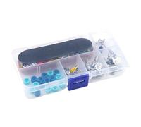 Finger Skateboard - Mini Fingerboard 12.5x6.5cm, Alloy ABS Realistic Fidget Toy Set | Mini Skateboard Ramp Set | Finger Board Skate For Home School Party Playroom Indoor Outdoor Skill Practice Fun