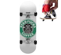 Finger Skateboard - Professional Maple Wooden Fingerboard with Bearings & Alloy Bracket, Mini Skateboard Toy with PU Anti-Slip Mat, Compact 9.9cm FingerSkateboard for Tricks, Practice & Fun