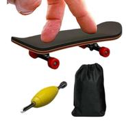 Finger Skateboard - Wooden Mini Handheld Toy, Smooth Bearing Performance, Anti Slip PU Mat, Durable Portable Bag Included, Creative Fingertip Sports Accessory | Desktop Bedside Dorm Room Play Leisure