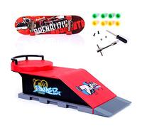 Finger Skating Board Skate Park Kit Children Venue Combination Skateboard Ramp Track Educational Toy Set for Cultivating Sports Enthusiasm and Imagination ABS Alloy Construction with Wrench Screwdrive