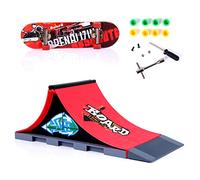 Finger Skating Board Skate Park Kit Children Venue Combination Skateboard Ramp Track Educational Toy with Wheels Wrench Screwdriver for Sports Enthusiasts Kids Imagination Developm