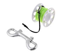 Finger Spool Scuba Wreck Diving Reel with Double-ended Brass Clip white