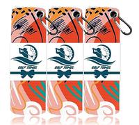 FINGER TEN 3 Pack Golf Towels Microfiber Waffle Pattern Tri-Fold 16“x16”with Heavy Duty Carabiner Clip, Golf Cleaning Towel Superior Water Absorption and Quick Dry for Men Women (Orange)