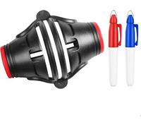 FINGER TEN 360 Degree Golf Ball Line Marker Alignment Tool with 2 Pens,Portable Plastic Golf Ball Line Drawer for Putting and Driving Accuracy Practice (1 Pack with 2 Pens)