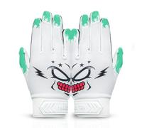 FINGER TEN American Football Gloves Youth Kids Ultra Tack Sticky Non-Slip Palm Receivers, Rugby Gloves Flexible Stretch Protection Waterproof Professional Fit Age 5-14 (Green,Small)