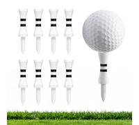 FINGER TEN Bamboo Castle Golf Tees Same or Mixed Heights 50 Pack, Step Down Training Tees 1", 1.25", 1.75", 2", 2.35" with Stripes for Consistent Height, Practice Tees for All Golfers (White)