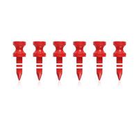 FINGER TEN Bamboo Castle Golf Tees Same or Mixed Heights 50 Pack, Step Down Training Tees 1", 1.25", 1.75", 2", 2.35" with Stripes for Consistent Height, Practice Tees for All Golfers (Red)