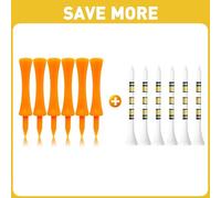 FINGER TEN Castle Golf Tees Plastic Unbreakable Mixed Sizes or Same Heights Golf Tees Wood Wooden 3 1/4" or 2 3/4" 83mm 70mm Bamboo Tees 100