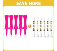 FINGER TEN Castle Golf Tees Plastic Unbreakable Mixed Sizes or Same Heights Golf Tees Wood Wooden 3 1/4" or 2 3/4" 83mm 70mm Bamboo Tees 100