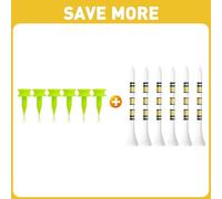 FINGER TEN Castle Golf Tees Plastic Unbreakable Mixed Sizes or Same Heights Golf Tees Wood Wooden 3 1/4" or 2 3/4" 83mm 70mm Bamboo Tees 100