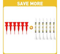 FINGER TEN Castle Golf Tees Plastic Unbreakable Mixed Sizes or Same Heights Golf Tees Wood Wooden 3 1/4" or 2 3/4" 83mm 70mm Bamboo Tees 100