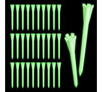 FINGER TEN Glow in the Dark Golf Tees 2 3/4 or 3 1/4 Inch Value 30 Pack, Brighter Fluorescent Green Plastic Tees for Night Outdoor Training, Durable Golf Accessories for Men Women (2 3/4 Inch)