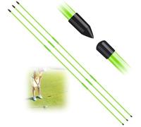 FINGER TEN Golf Alignment Stick Sticks Training Aid Rods Rod Cover Tool Swing Trainer Aids, Foldable Practice Rods Training Aiming Putting Full Swing Trainer Posture (3 Pack in Green)