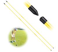 FINGER TEN Golf Alignment Sticks Training Aids Collapsible Rods 2 3 Pack,Golf Swing Trainer Aid Foldable Practice Stick Rods for Aiming, Putting, Posture Corrector (2 Pack in Amber)