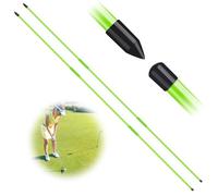 FINGER TEN Golf Alignment Sticks Training Aids Collapsible Rods 2 3 Pack,Golf Swing Trainer Aid Foldable Practice Stick Rods for Aiming, Putting, Posture Corrector (2 Pack in Green)
