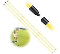FINGER TEN Golf Alignment Sticks Training Aids Collapsible Rods 2 3 Pack,Golf Swing Trainer Aid Foldable Practice Stick Rods for Aiming, Putting, Posture Corrector (3 Pack in Yellow)