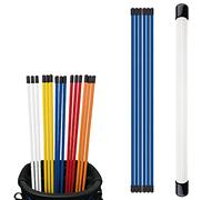 FINGER TEN Golf Alignment Sticks with Cover 48 Inch Practice Stick 6 Pack, Golf Training Aid Sticks for Driving Range Putting Indoor Outdoor Garden (6 Pack in Blue)