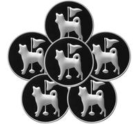 FINGER TEN Golf Ball Marker for Ladies Men Value 6 Pack, Golf Accessories Ballmarker Magnetic fit Golf Divot Tools Hat (Shiba Inu)