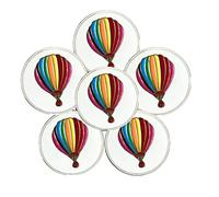 FINGER TEN Golf Ball Marker for Ladies Men Value 6 Pack, Golf Accessories Ballmarker Magnetic fit Golf Divot Tools Hat (Air Ballon-6 Pack)