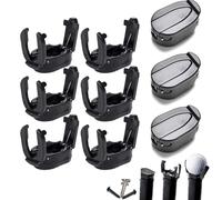 FINGER TEN Golf Ball Retriever Pick Up Tool Saver Claw Grabber Value 3 Pcs, Golf Ball Training Aids Picker Plastic Foldable Portable Durabele Golf Accessories Color Black (9 Pack)