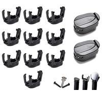 FINGER TEN Golf Ball Retriever Pick Up Tool Saver Claw Grabber Value 3 Pcs, Golf Ball Training Aids Picker Plastic Foldable Portable Durabele Golf Accessories Color Black (12 Pack)