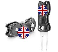 FINGER TEN Golf Divot Repair Tool 1/2 Pack | Magnetic Ball Marker Hold,Stainless Steel Durable Build,Foldable Pocket Design, Quick Easy Divot Repair, Gift For Players