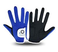 FINGER TEN Golf Gloves Kids All Weather Soft for Left and Right Hand Rain Grip Breathable Value Pair, Golf Gloves for Girls Boys Wear-Resistant Non Slip Comfortable (Blue, Large)