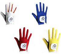 FINGER TEN Golf Gloves Kids Right Hand All Weather Soft Rain Grip Value 2 Pack, Youth Golf Glove Boys Girls Breathable Quick-Drying (Yellow-Worn on Right Hand, M(Age 5-6)