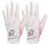 FINGER TEN Golf Gloves Ladies Left Hand with Non Slip Palm All Weather Soft Value 2 Pack, Women Golf Glove Rain Grip Weathersof Flexible (S, 2 Pack(Worn on Left Hand)