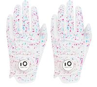 FINGER TEN Golf Gloves Men Left Hand for Right Handed Golfer Resistant Grip Weathersof Value 2 Pack, Men’s Golf Glove Relaxgrip Hot Wet Weather Durable Breathable for Perfect Swing (Blue, M)