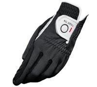 FINGER TEN Golf Gloves Men Left Hand Right Rain Grip Weathersof Value Pack, Mens Golf Glove Wear Resistant Non Slip Color Black Grey Green Flexible (Black-1 Pack, L-Worn on Left Hand)