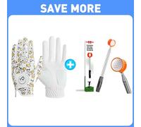 FINGER TEN Golf Gloves Men Left Hand Right with Ball Marker Pu Leather Golf Ball Retriever Telescopic Pick up Scoop Ball Retriever，Golf