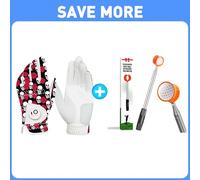 FINGER TEN Golf Gloves Men Left Hand Right with Ball Marker Pu Leather Golf Ball Retriever Telescopic Pick up Scoop Ball Retriever，Golf