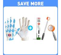 FINGER TEN Golf Gloves Men Left Hand Right with Ball Marker Pu Leather Golf Ball Retriever Telescopic Pick up Scoop Ball Retriever，Golf