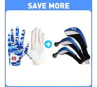 FINGER TEN Golf Gloves Men Left Hand Right with Ball Marker Pu Leather Golf Club Head Covers for Woods Long Cover Driver Hybrid
