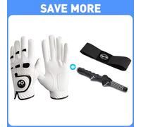 FINGER TEN Golf Gloves Men Left Hand Right with Ball Marker Pu Leather Golf Training Aid Swing Grip and Trainer Arm Band
