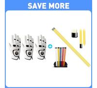 FINGER TEN Golf Gloves Men Left Hand Right with Ball Marker Pu Leather Weathersof Golf Alignment Sticks Swing Trainer Tool 48 Inch Value 3 Pack/6