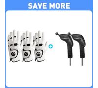 FINGER TEN Golf Gloves Men Left Hand Right with Ball Marker Pu Leather Weathersof Golf Club Head Covers Woods Hybrids Long Cover