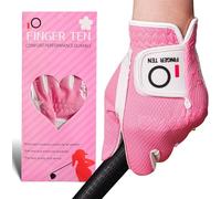 FINGER TEN Golf Gloves Women Rain Grip Left Right Hand (Rose, S, Left)