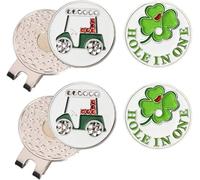 FINGER TEN Golf Hat Clip with Ball Marker Magnetic Value Gift Set, Alignment Clips Attaches Easily to Hat Caps Belt Fashion Pattern Training Aids Accessories for Men Women Kids (Style 15)
