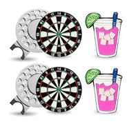 FINGER TEN Golf Hat Clip with Ball Marker Magnetic Value Gift Set, Alignment Clips Attaches Easily to Hat Caps Belt Fashion Pattern Training Aids Accessories for Men Women Durable Removable (Style 3)