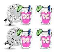 FINGER TEN Golf Hat Clip with Ball Marker Magnetic Value Gift Set, Alignment Clips Attaches Easily to Hat Caps Belt Fashion Pattern Training Aids Accessories for Men Women Durable Removable (Style 4)