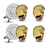 FINGER TEN Golf Hat Clip with Ball Marker Magnetic Value Gift Set, Alignment Clips Attaches Easily to Hat Caps Belt Fashion Pattern Training Aids Accessories for Men Women Durable Removable (Style 7)