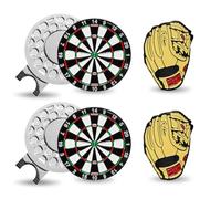 FINGER TEN Golf Hat Clip with Ball Marker Magnetic Value Gift Set, Alignment Clips Attaches Easily to Hat Caps Belt Fashion Pattern Training Aids Accessories for Men Women Durable Removable (Style 6)