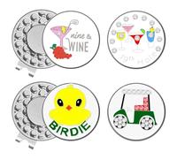 FINGER TEN Golf Hat Clip with Ball Marker Magnetic Value Gift Set, Alignment Clips Attaches Easily to Hat Caps Belt Fashion Pattern Training Aids Accessories for Men Women Kids (Style 16)