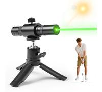 FINGER TEN Golf Laser Putting Alignment Aid Trainer, Portable Practice Tool for Indoor & Outdoor Use, Attaches to Putter Shaft or Stands on Ground for Accurate Target Alignment (Black)