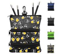 FINGER TEN Golf Pouch Bag Ball Holder Valuable for Men Women,Golf Storage Zipper Handbag Pocket with Gear Clip Hook to Attach Bag Lightweight Portable Accessories Color Green Grey Blue (Black)